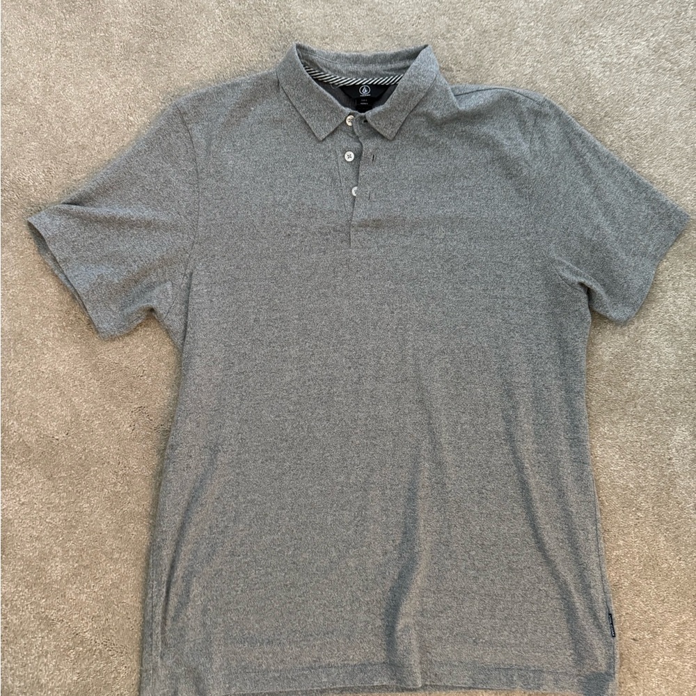Volcom Heather Gray Polo Shirt for Men L